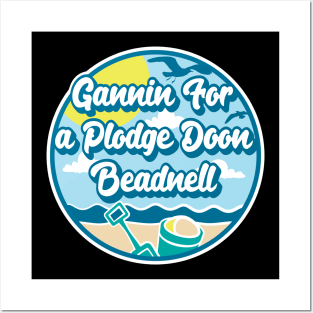 Gannin for a plodge doon Beadnell - Going for a paddle in the sea at Beadnell Posters and Art